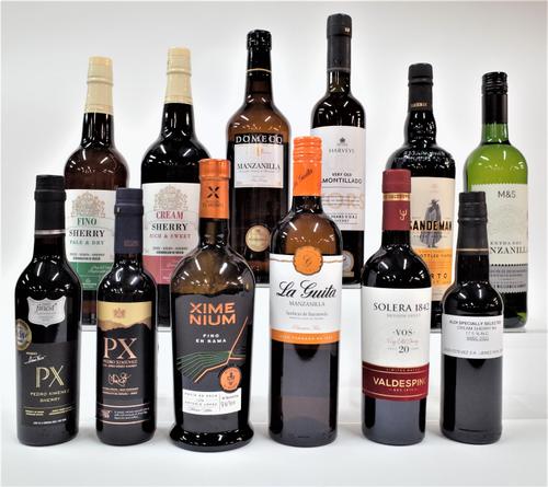 11 BOTTLES SHERRY AND 1 PORT