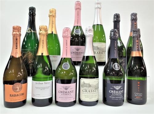 12 BOTTLES FRENCH, CANADIAN AND MOLDOVAN SPARKLING WINE