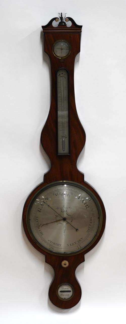 BROWN, BUNGAY: A REGENCY MAHOGANY BAROMETER