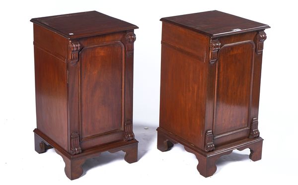 A PAIR OF 19TH CENTURY AND LATER MAHOGANY BEDSIDE CABINETS (2)