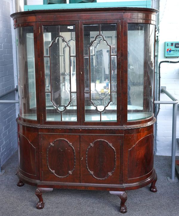 A MAHOGANY DISPLAY CABINET