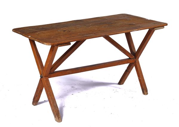 A 19TH CENTURY PINE TAVERN TABLE