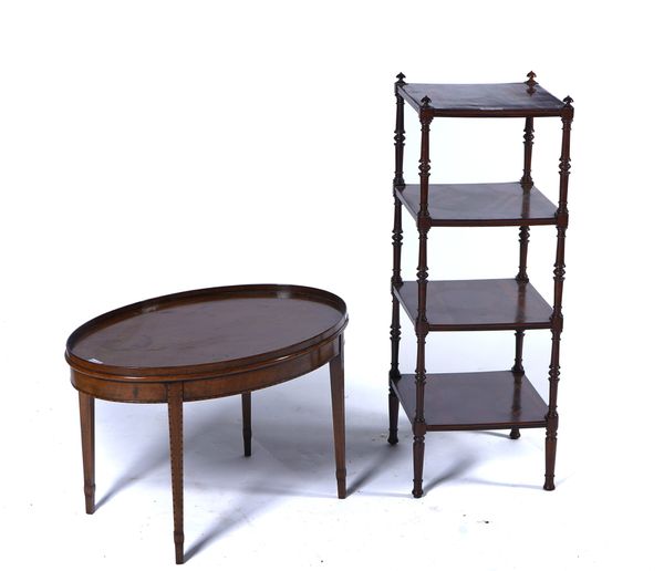 A 19TH CENTURY ROSEWOOD FOUR TIER WHATNOT (2)