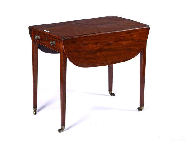 A GEORGE III INLAID MAHOGANY PEMBROKE TABLE