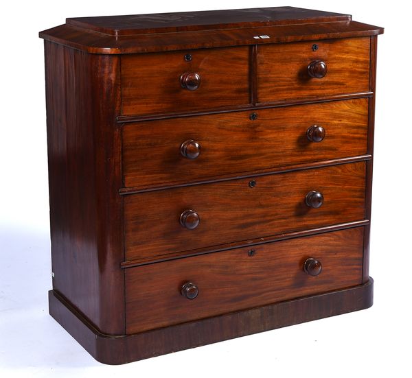 A 19TH CENTURY MAHOGANY CHEST