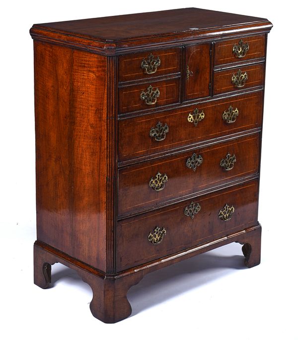 AN EARLY 18TH CENTURY INLAID WALNUT CHEST