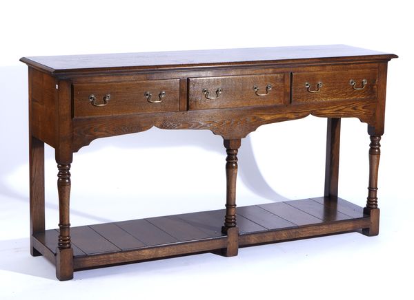 AN 18TH CENTURY STYLE OAK DRESSER BASE