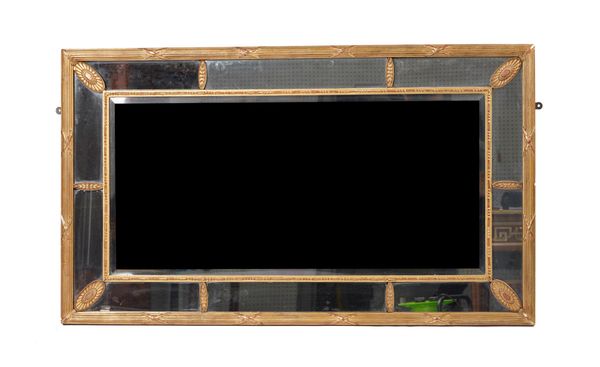 A LATE 19TH CENTURY GILT FRAMED MARGINAL RECTANGULAR WALL MIRROR