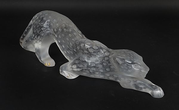 `ZELIA PANTHER' A LALIQUE FROSTED GLASS SCULPTURE