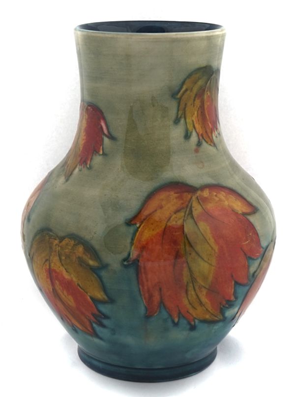 AN UNUSUAL MOORCROFT PEAR SHAPED VASE