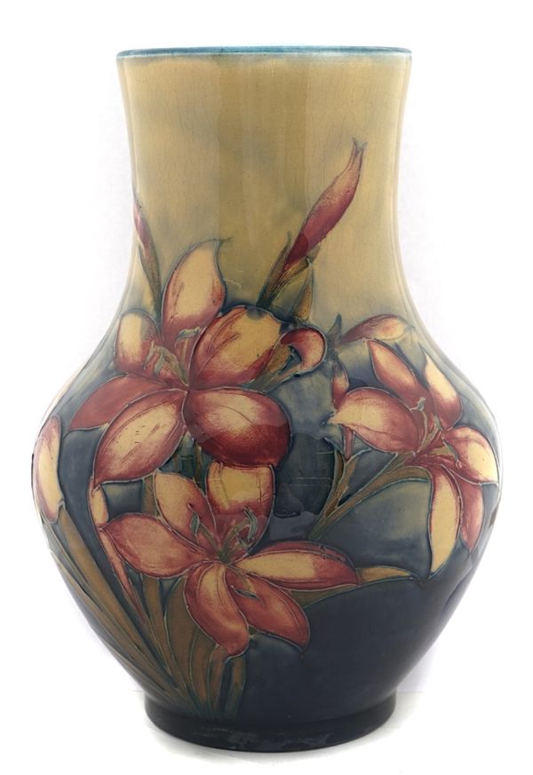 A MOORCROFT PEAR SHAPED VASE