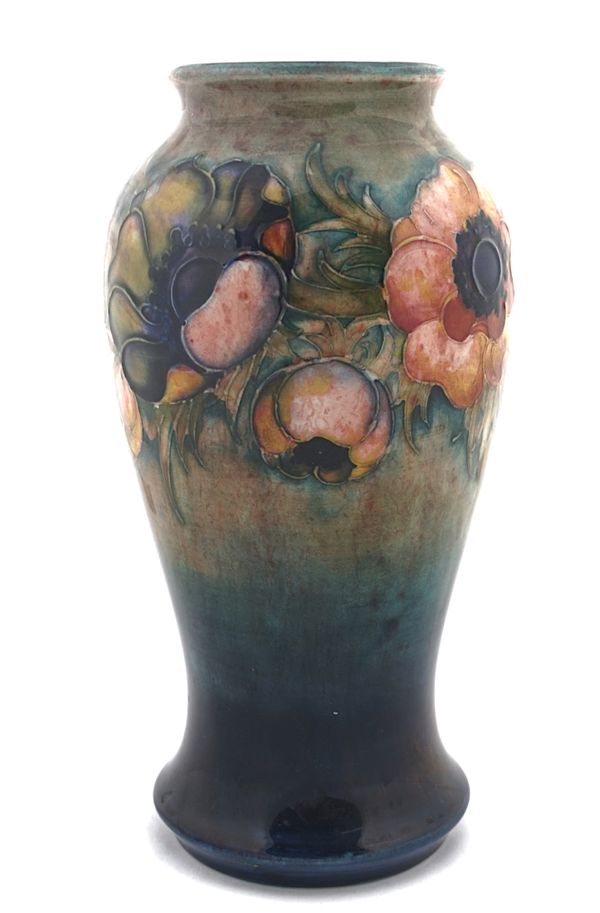 A MOORCROFT FLAMBÉ SLENDER BALUSTER VASE