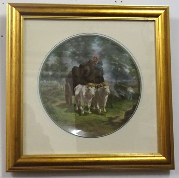 A HARVEY ADAMS & CO LARGE CIRCULAR PORCELAIN PLAQUE