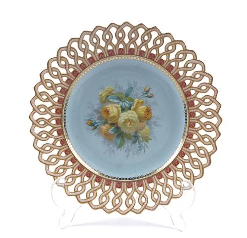A COPELAND PIERCED CABINET PLATE BY C.F.HÜRTEN