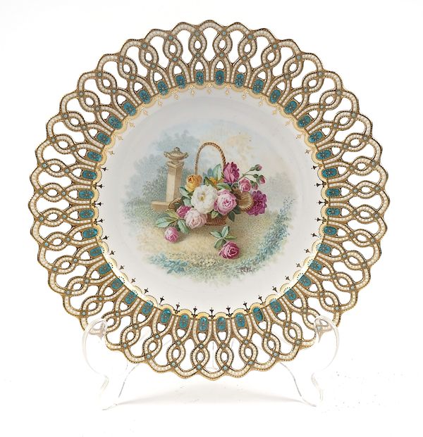 A COPELAND PIERCED CABINET PLATE BY C.F.HÜRTEN