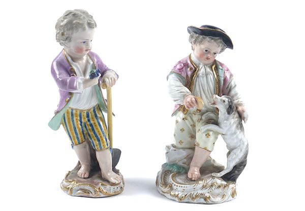 TWO MEISSEN FIGURES OF CHILDREN (2)