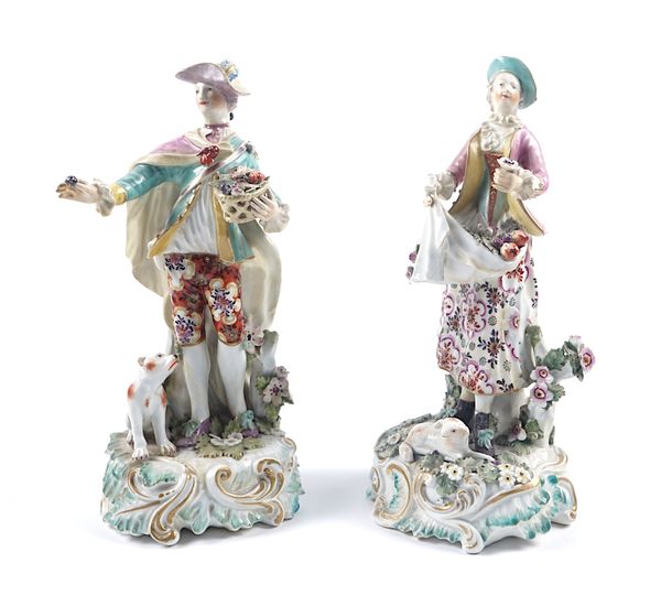 A NEAR PAIR OF DERBY FIGURES OF A SHEPHERD AND SHEPHERDESS (2)