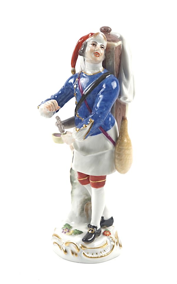 A MEISSEN FIGURE OF A LIQUORICE WATER SELLER FROM THE `CRIS DE PARIS' SERIES