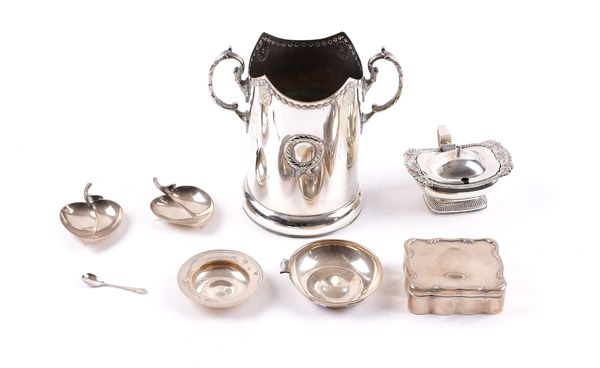 A GROUP OF SILVER, FOREIGN AND PLATED WARES (8)