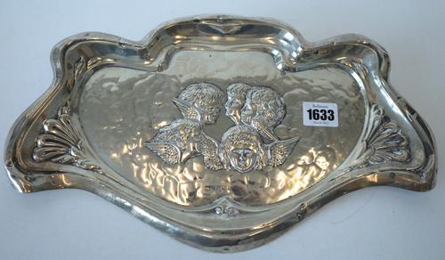 A SILVER DRESSING TABLE TRAY