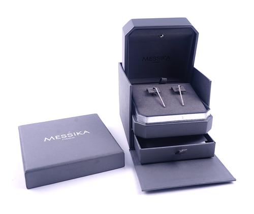 A MESSIKA PAIR OF WHITE GOLD AND DIAMOND PENDANT EARRINGS