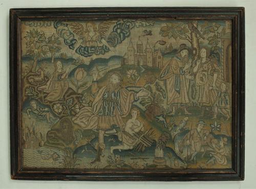 AN ENGLISH ALLEGORICAL NEEDLEWORK PANEL