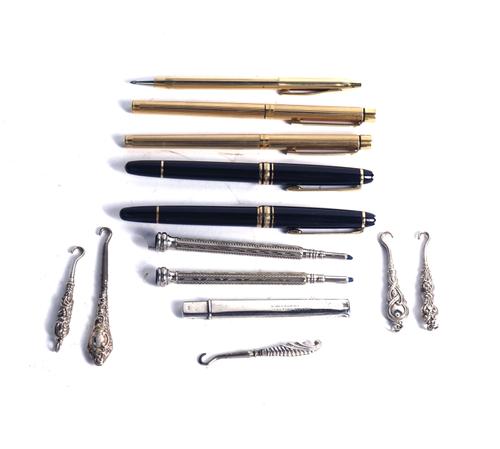 TWO MONT BLANC MEISTERSTUCK BALLPOINT PENS AND FURTHER ITEMS (13)