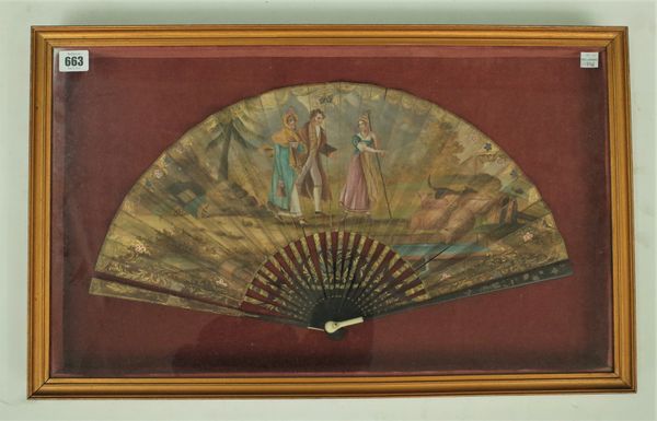 A HAND PAINTED PAPER FAN