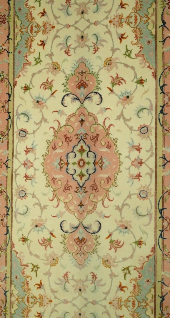 A PAIR OF PART SILK TABRIZ PERSIAN RUNNERS