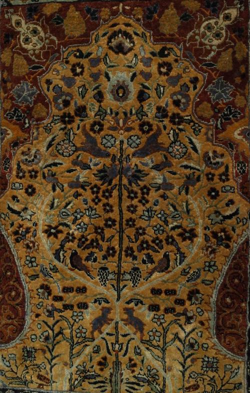 A HEREKE SILK PRAYER MAT, TURKISH
