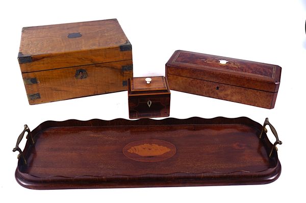 A FRENCH INLAID AMBOYNA GLOVE BOX (4)