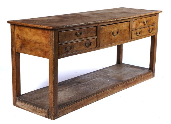 A GEORGE III PINE DRESSER BASE