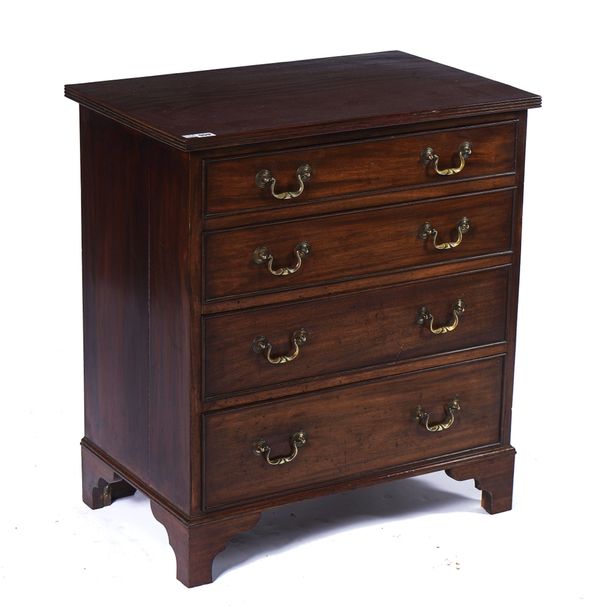 A 19TH CENTURY AND LATER SMALL MAHOGANY CHEST