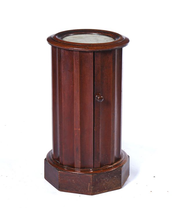 A 19TH CENTURY MAHOGANY PEDESTAL NIGHTSTAND