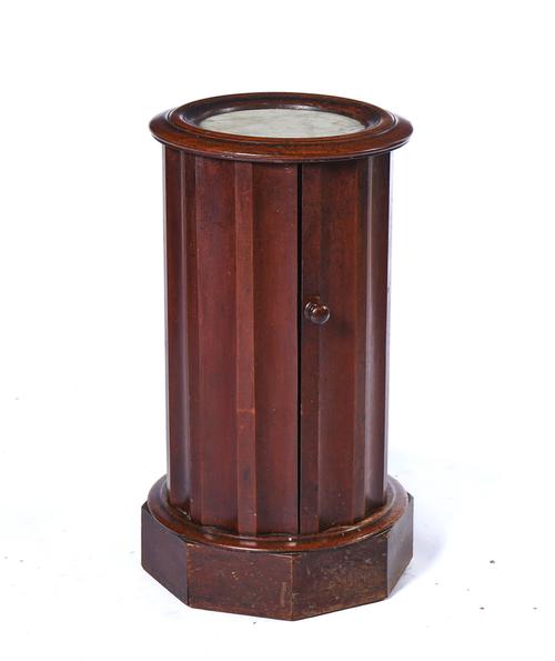 A 19TH CENTURY MAHOGANY PEDESTAL NIGHTSTAND