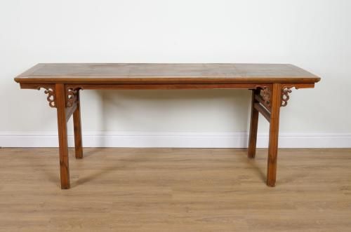 A 19TH CENTURY CHINESE HARDWOOD ALTAR TABLE