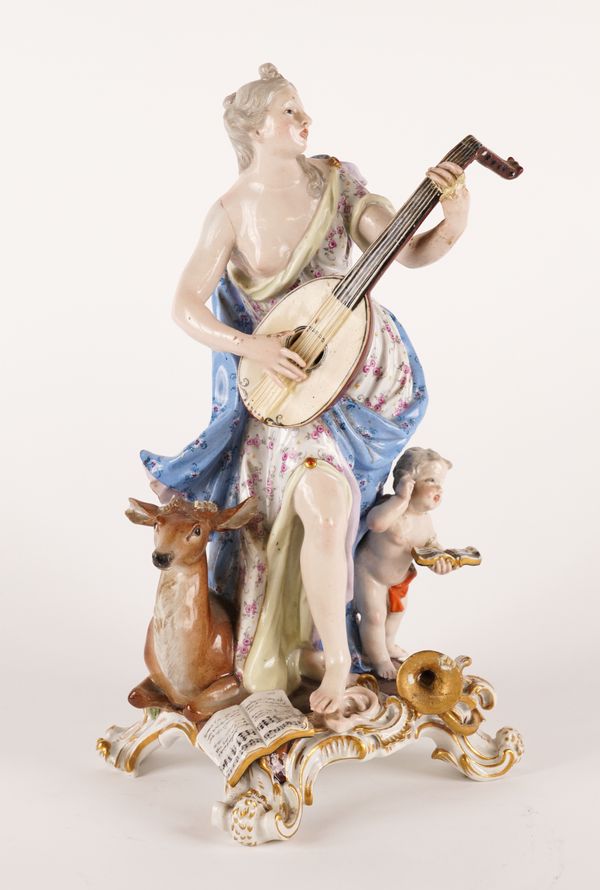 A MEISSEN FIGURE OF HEARING