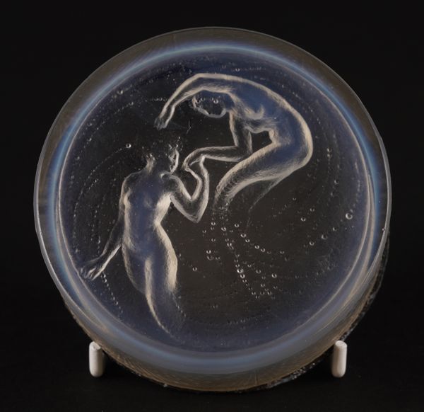 RENE LALIQUE FOR `D'ORSAY, `DEUX SIRENES' A CIRCULAR BOX