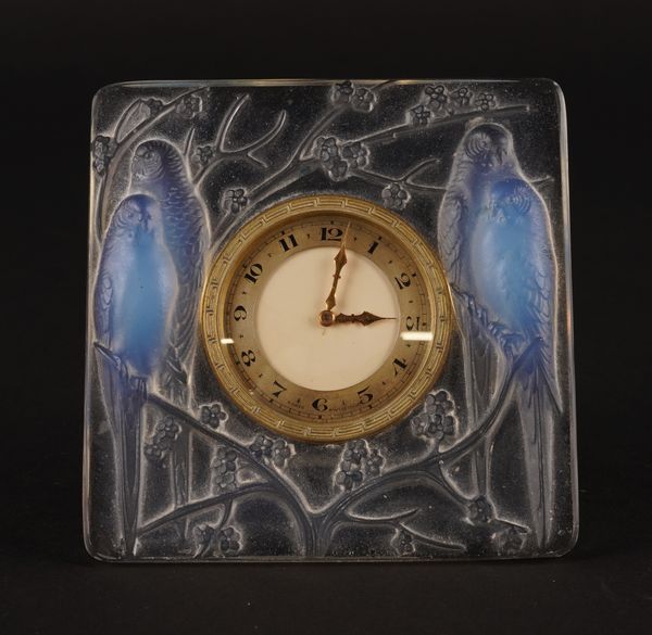 A LALIQUE `INSEPERABLES' CLOCK