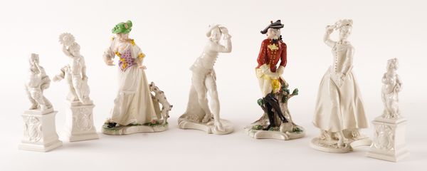 SEVEN NYMPHENBURG PORCELAIN FIGURES AFTER ANTON BUSTELLI (7)