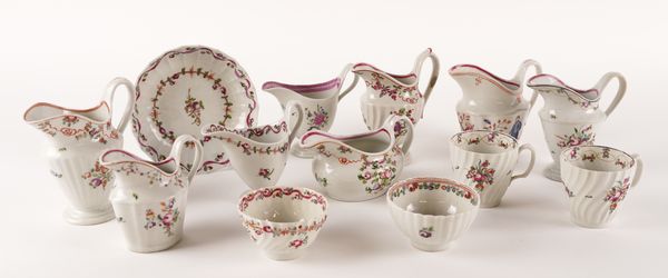 FOUR NEW HALL PORCELAIN MILK JUGS