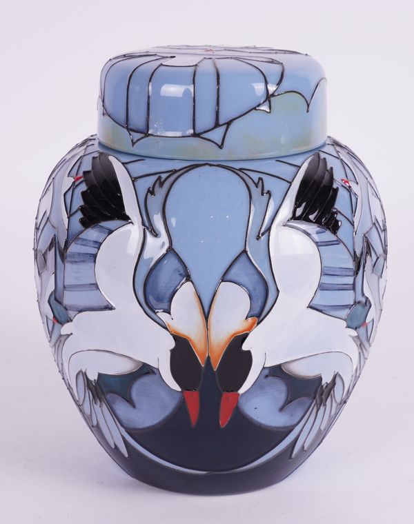 A MOORCROFT TRIAL GINGER JAR AND COVER DESIGNED BY VICKY LOVATT (2)