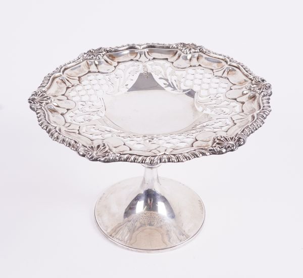 A SILVER PEDESTAL BONBON DISH