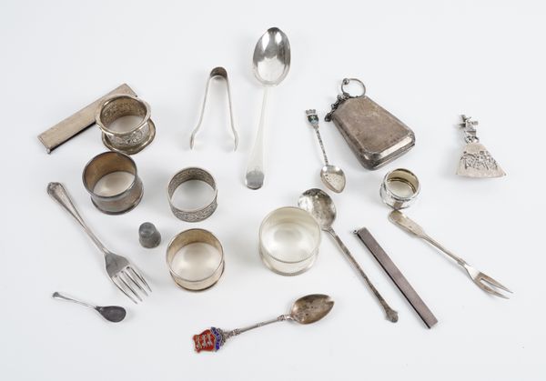 A GROUP OF SILVER, FOREIGN AND PLATED WARES (18)