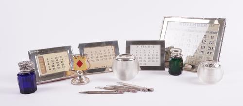 A GROUP OF MOSTLY SILVER MOUNTED WARES (10)