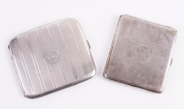 TWO SILVER CIGARETTE CASES (2)