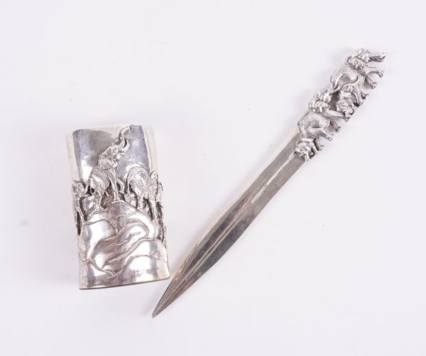 TWO PATRICK MAVROS STERLING SILVER DESK ACCESSORIES (2)