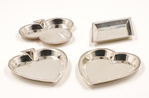 A SET OF FOUR EDWARDIAN SILVER BRIDGE DISHES (4)