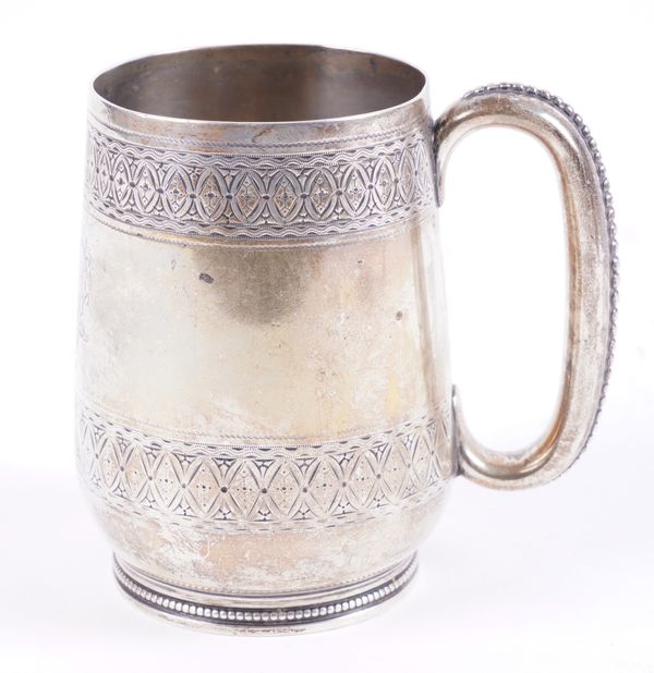 A VICTORIAN SILVER CHRISTENING MUG