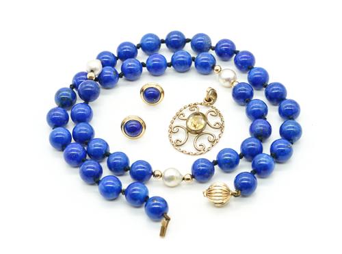 A 9CT GOLD AND CITRINE SINGLE STONE PENDANT AND TWO FURTHER ITEMS (3)